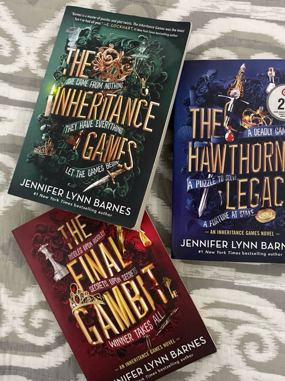 Inheritance Games Paperback Book Set - Green, Blue, Red Covers
